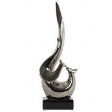 Urban Trends Collection: Ceramic Abstract Sculpture Polished Chrome Finish   565659591